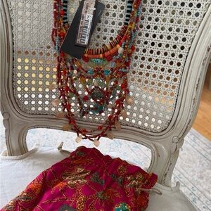 Maliparmi Red and Blue Layered Necklace